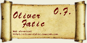 Oliver Fatić vizit kartica